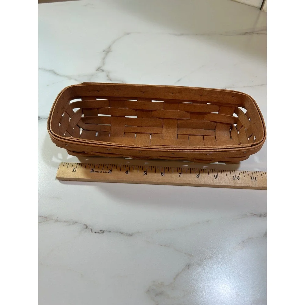 Longaberger 1989 Handwoven Rectangular Basket‎ Small Wood Woven USA Vintage